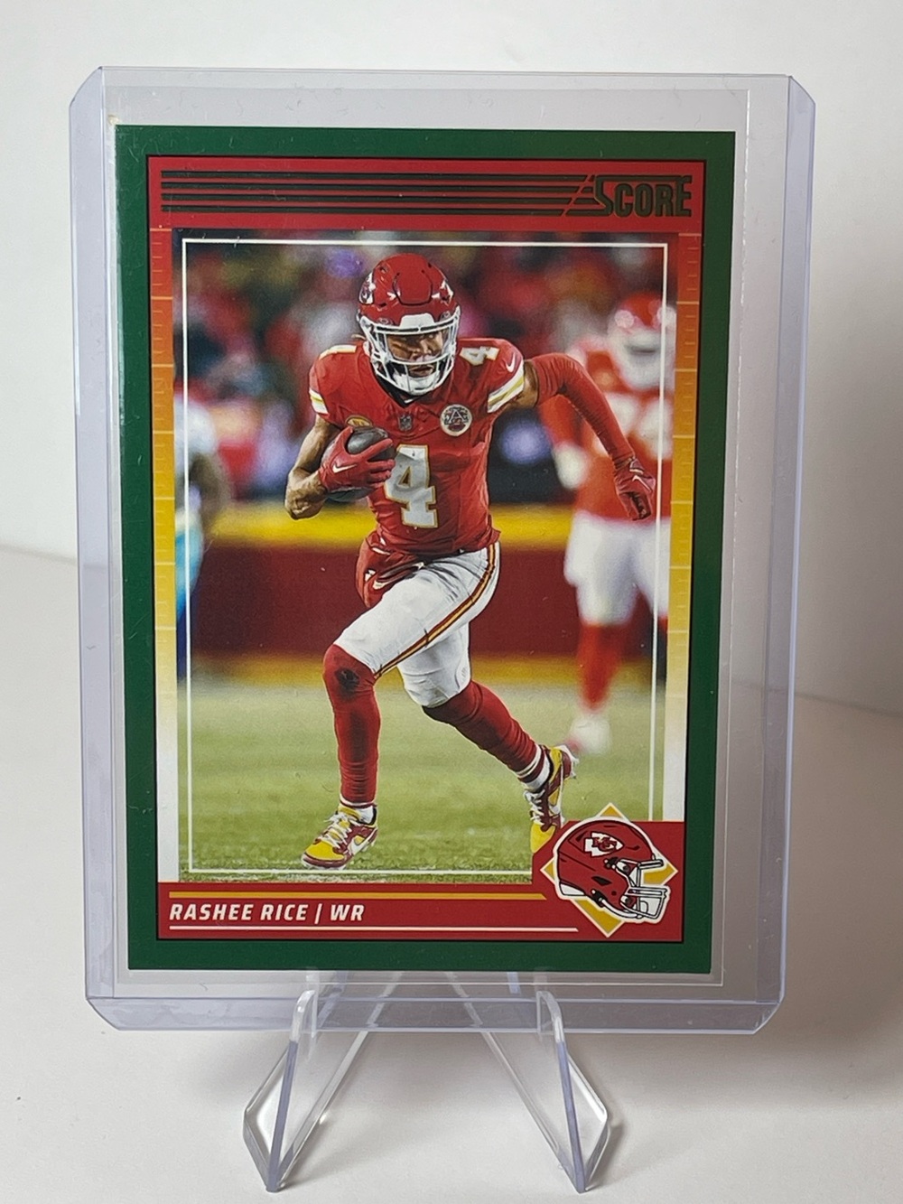2024 Score Football - Green Parallel - Kansas City Chiefs - Rashee Rice #139